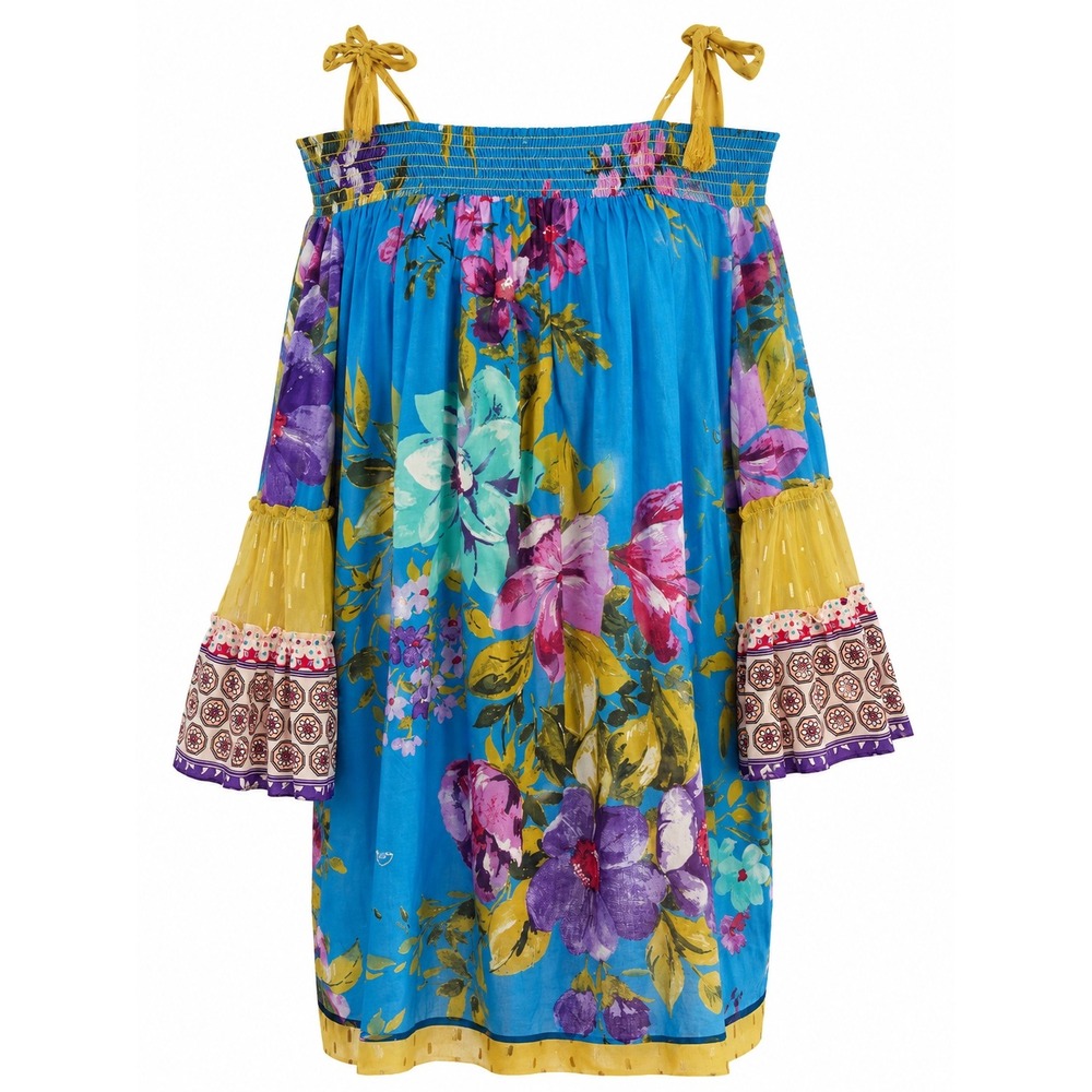 NWT Aratta Garden of Eden Off Shoulder Boho Dress Pockets Sz S Anthropolgie